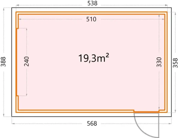 Telluria Metallgarage 3,6 x 5,4m anthrazit 19,3m² – Bild 2